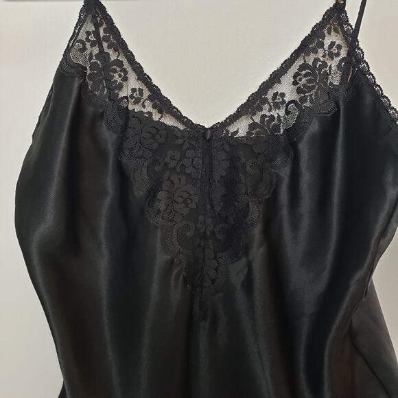 Vintage Union Tag Chantilly Maidenform Camisole Lingerie Lace Silky Black 36 - Picture 7 of 11